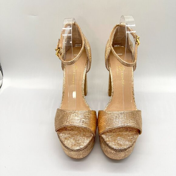 Chinese Laundry 10M‎ Asher Metallic Gold Platforms Heels Dress Sandals Shoes - Picture 3 of 14